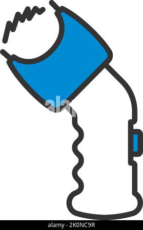 Symbol Für Die Elektroschock-Waffe Der Polizei. Editierbare Fett Formatigte Kontur Mit Farbfüllungsdesign. Vektorgrafik. Stock Vektor