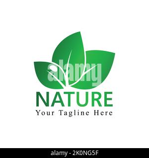Grüne Blätter natürliche Umwelt Unternehmen Vektor-Logo-Vorlage Stock Vektor