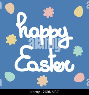 Hand gezeichnete Schrift Happy easter Vektor Karte Illustration Stock Vektor