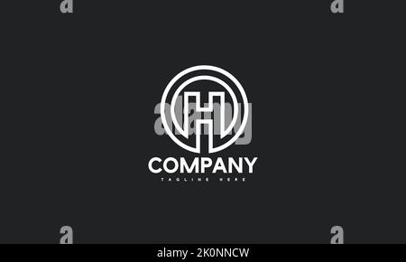 Vorlage mit Logo „Minimaler Buchstabe H“ Stock Vektor