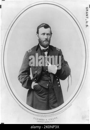 Ein Porträt von Präsident Ulysses Grant in seiner Uniform eines Generalleutnants während des Bürgerkrieges Stockfoto