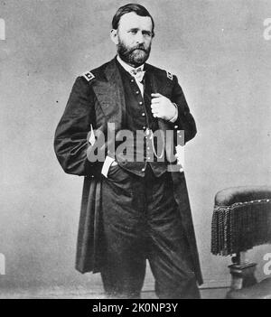 Ein Porträt von Präsident Ulysses Grant in seiner Uniform eines Generalleutnants während des Bürgerkrieges Stockfoto