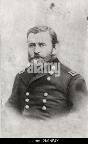 Ein Foto des US-Präsidenten Ulysses S. Grant aus dem Jahr 1863 in der Uniform des Generalmajors. Grant war 41 Jahre alt. Stockfoto