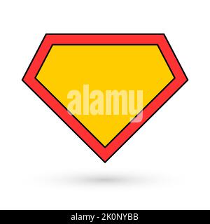 Schild Grafik Held Schatten Symbol, isoliert Comic-Form Konzept Symbol, Vektor-Illustration . Stock Vektor