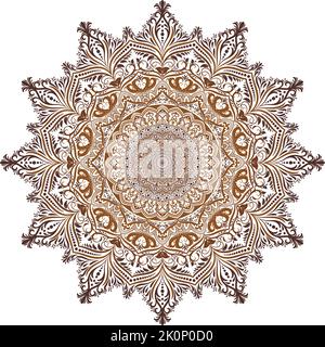 Kreismuster in Form eines Mandalas für Henna, Mehndi, Tattoo, Dekoration. Dekorative Verzierungen im ethnischen orientalischen Stil. Malbuch-Seite. Vektordarstellung Stock Vektor