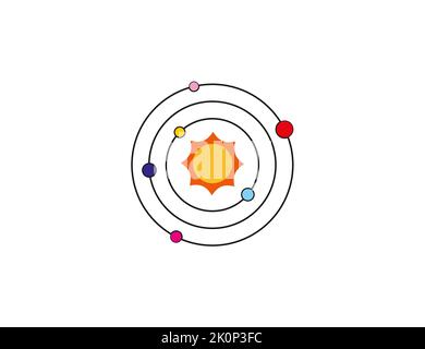 Vektorgrafik. Symbol für das Sonnensystem Stock Vektor