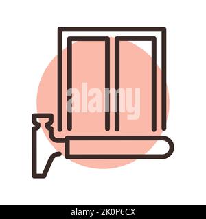 Symbol für schwarze Linien in den Installationsfenstern. Piktogramm für Webseite Stock Vektor