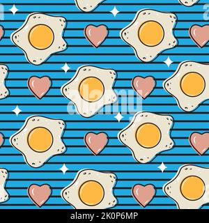 Spiegeleier Muster, Farbe Vektor Illustration Hintergrund Stock Vektor