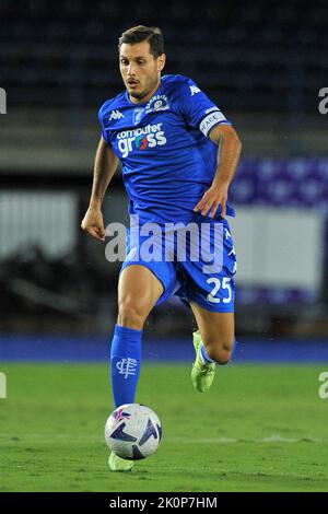 Empoli, Italien. 11. Oktober 2021. Filippo Bandinelli Spieler von Empoli, während der MatchserieEine italienische Meisterschaft Empoli gegen Roma Endergebnis, Empoli 1, Roma 2, Spiel im Carlo Castellani Stadium gespielt. Empoli, Italien, 12. September 2022. (Foto von Vincenzo Izzo/Sipa USA) Quelle: SIPA USA/Alamy Live News Stockfoto