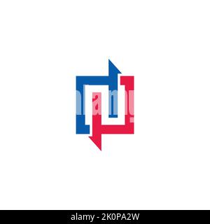 Buchstabe n Austausch Pfeil Quadrat Logo Vektor Stock Vektor
