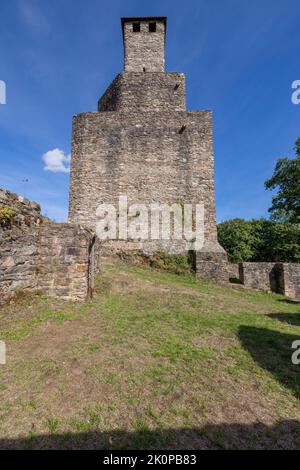 Alte mittelalterliche Burg von Grimburg in Deutschland Stockfoto