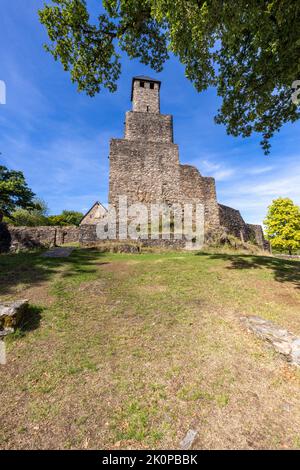 Alte mittelalterliche Burg von Grimburg in Deutschland Stockfoto