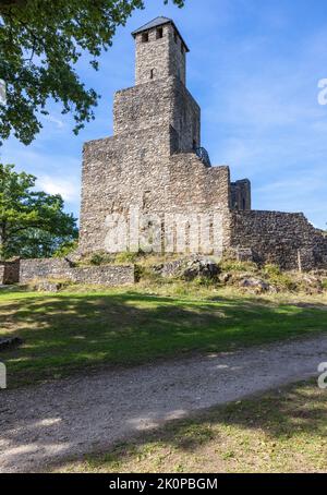 Alte mittelalterliche Burg von Grimburg in Deutschland Stockfoto