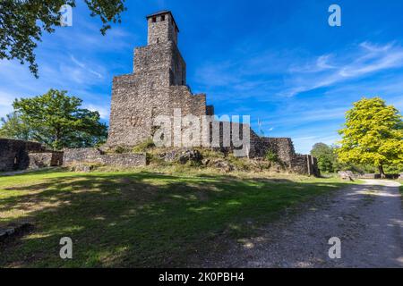 Alte mittelalterliche Burg von Grimburg in Deutschland Stockfoto