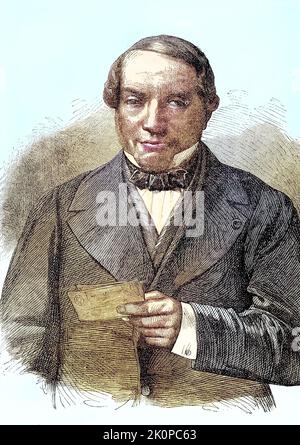 Jakob Mayer Rothschild (später James de Rothschild, 15. 1792. Bis 15. Mai. 1868. November) war der Gründer des französischen Zweigs der einflussreichen Bankiersfamilie Rothschild / Jakob Mayer Rothschild (später James de Rothschild, 15. Mai 1792 - 15. November 1868) war der Gründer des französischen Zweiges der einflussreichen Bankiersfamilie Rothschild, historisch, digital restaurierte Reproduktion einer Originalvorlage aus dem 19. Jahrhundert, genaues Originaldatum nicht bekannt / historische, digital verbesserte Reproduktion eines Originals aus dem 19.. Jahrhundert, Stockfoto