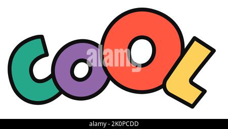 Cooler Aufkleber, Textschreiben Genehmigung und Lob Stock Vektor