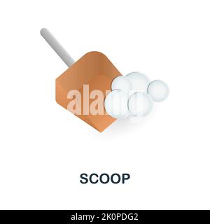 Scoop-Symbol. 3D Abbildung aus der Reinigungskollektion. Creative Scoop 3D Symbol für Webdesign, Vorlagen, Infografiken und mehr Stock Vektor