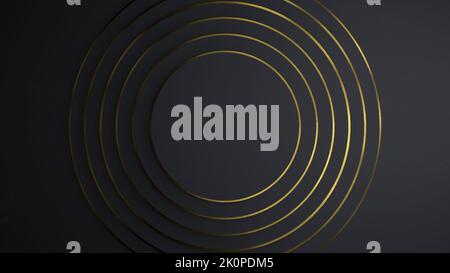 3D schwarzer abstrakter Hintergrund. Dunkle geometrische Technologie Tapete Oberfläche. Wissenschaft, Technologie, Computer, Netzwerkkonzept. Hochwertige 3D-Illustration Stockfoto