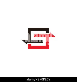 Buchstaben s Austausch Pfeil Quadrat Logo Vektor Stock Vektor