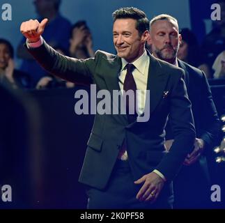 Toronto, Kanada. 12. September 2022. Hugh Jackman nimmt an der Premiere von „The Son“ in der Roy Thomson Hall während des Toronto International Film Festival in Toronto, Kanada, am 12. September 2022 Teil. Foto von Chris Chew/UPI Credit: UPI/Alamy Live News Stockfoto