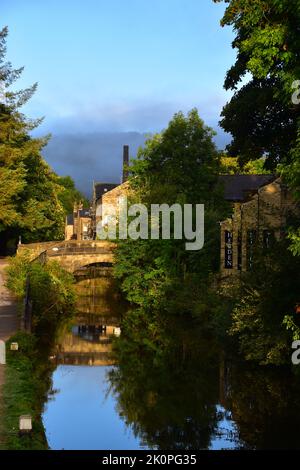 Black Pit Lock, Aqueduct, Hebble End Mill, Hebden Bridge Stockfoto