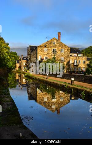 Black Pit Lock, Aqueduct, Hebble End Mill, Hebden Bridge Stockfoto