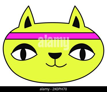 Katzenfigur mit Kopfband, Portrait von Kitty Stock Vektor