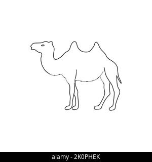 Kamel Tier Linie Symbol einfachen Vektor Stock Vektor