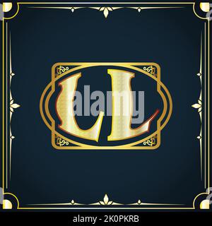 Anfangsbuchstabe LL Royal Luxus Logo Vorlage Stock Vektor