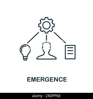 Symbol für „Emergenz“. Einfaches Element aus der agilen Methodensammlung. Gefülltes Emergence-Symbol für Vorlagen, Infografiken und mehr Stock Vektor