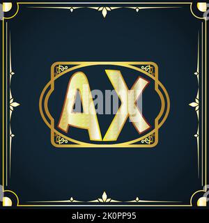 Anfangsbuchstabe AX Royal Luxus Logo Vorlage Stock Vektor