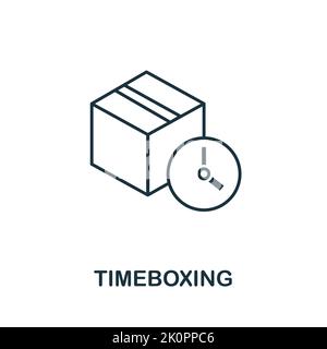 Timeboxing-Symbol. Einfaches Element aus der agilen Methodensammlung. Gefülltes Timeboxing-Symbol für Vorlagen, Infografiken und mehr Stock Vektor