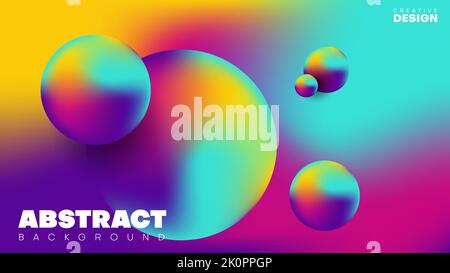 Ein abstrakter, farbenfroher Hintergrund mit Kreisen und Kugeln Stock Vektor