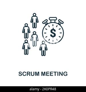 Scrum Meeting-Symbol. Einfaches Element aus der agilen Methodensammlung. Ausgefülltes Scrum Meeting-Symbol für Vorlagen, Infografiken und mehr Stock Vektor