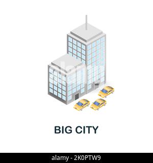 Big City-Symbol. 3D Illustration aus der Sammlung Klimawandel. Creative Big City 3D Symbol für Webdesign, Vorlagen, Infografiken und mehr Stock Vektor