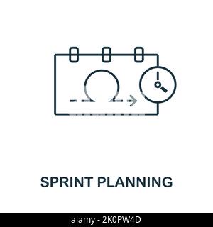 Sprint-Planungssymbol. Einfaches Element aus der agilen Methodensammlung. Ausgefülltes Sprint-Planungssymbol für Vorlagen, Infografiken und mehr Stock Vektor