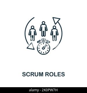 Scrum-Rollen-Symbol. Einfaches Element aus der agilen Methodensammlung. Symbol für gefüllte Scrum-Rollen für Vorlagen, Infografiken und mehr Stock Vektor