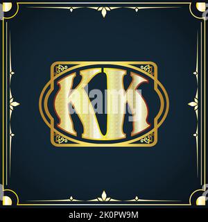 Anfangsbuchstabe KK Royal Luxus Logo Vorlage Stock Vektor