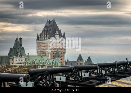 Chateau Frontenac Blick von der Zitadelle von Quebec City, Kanada Stockfoto