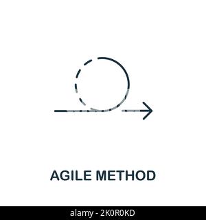 Symbol für agile Methode. Einfaches kreatives Element. Symbol für ausgefüllte Agile Methoden für Vorlagen, Infografiken und mehr Stock Vektor