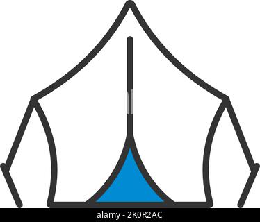 Ikone Des Touristischen Zeltes. Editierbare Fettformatier Umriss Mit Farbfülldesign. Vektorgrafik. Stock Vektor