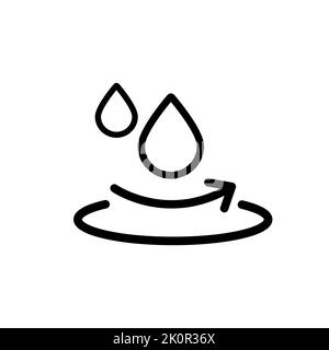 Wasserabweisendes Symbol für die Oberflächenlinie, Wasserdichtes Symbolkonzept isoliert auf weißem Hintergrund, Vektorgrafik. Stock Vektor