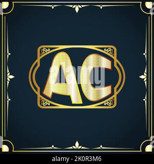 Anfangsbuchstabe AC Royal Luxus Logo Vorlage Stock Vektor