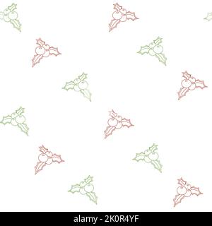 Vektor von Hand gezeichnetes nahtloses Muster. Weihnachten, Winter Doodle Elemente. Isoliert auf weißem Hintergrund. Bäume, Kränze, Geschenke, Süßigkeiten, Lebkuchen Stock Vektor