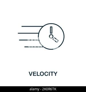 Geschwindigkeitssymbol. Einfaches Element aus der agilen Methodensammlung. Gefülltes Velocity-Symbol für Vorlagen, Infografiken und mehr Stock Vektor