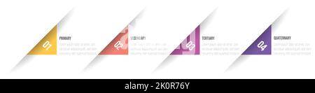 Vier-Schritte-Diagramm mit bunten Pfeilen Stock Vektor