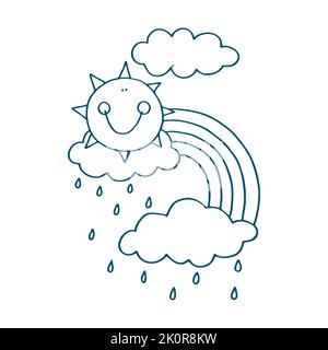 regenbogen-Symbol isoliert auf weißem Hintergrund aus der Wettersammlung. regenbogen-Symbol trendy und moderne Regenbogen-Symbol für Logo, Web, App, UI. regenbogen-Symbol Stockfoto