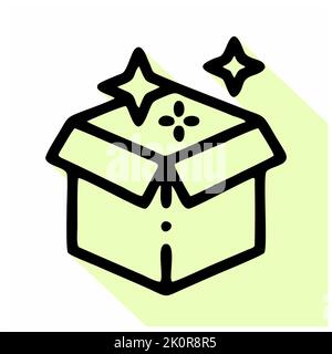 Magic Box Icon isoliert auf weißem Hintergrund aus der Magic Collection. Magic Box Icon trendige und moderne Magic Box Symbol für Logo, Web, App, UI. Magic Box Stockfoto