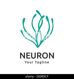 Neuron Design Illustration Logo, Algen Konzept Vektor, Symbol, Vorlage Stock Vektor