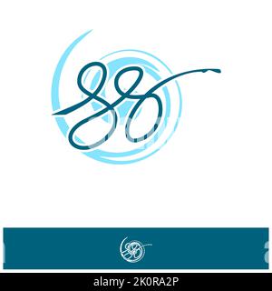 SS Initial Handschrift Logo mit Kreis Vorlage Vektor, Illustration Vektor Design Stockfoto
